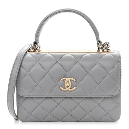 Chanel Lambskin Quilted Small Trendy CC Flap Dual Handle Bag Grey 1 of 10
