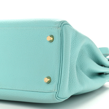 Hermes Togo Kelly Retourne 32 Bleu Atoll 6 of 17