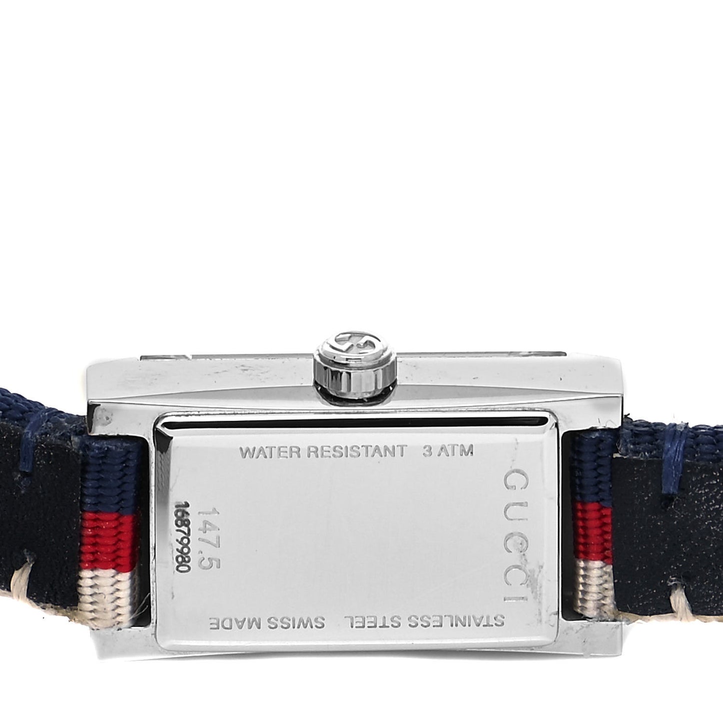 Stainless Steel Nylon 14mm Web G-Frame Triple Wrap Quartz Watch Blue