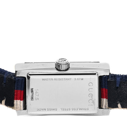 Gucci Stainless Steel Nylon 14mm Web G-Frame Triple Wrap Quartz Watch Blue 4 of 5