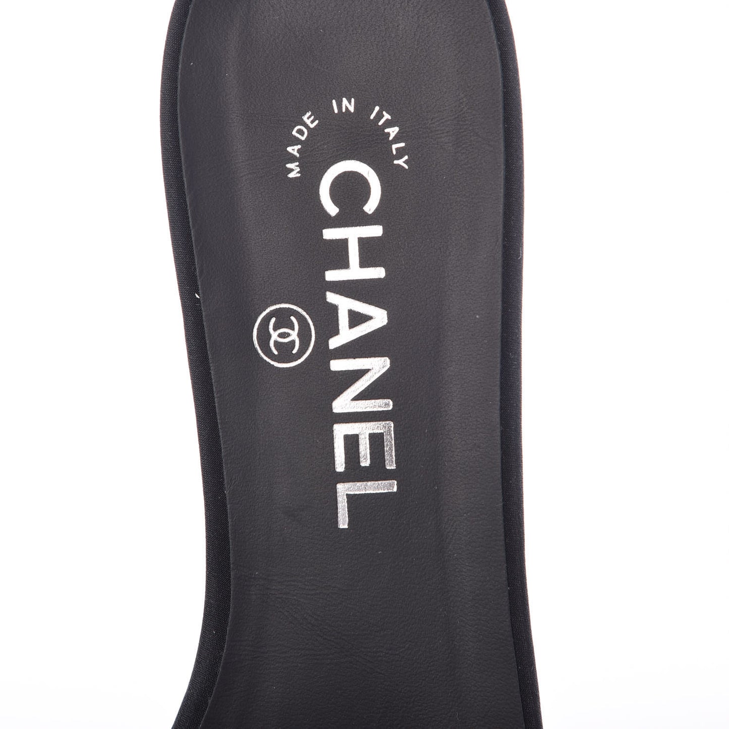 Felt Pearl Flat Sandals 41 Black