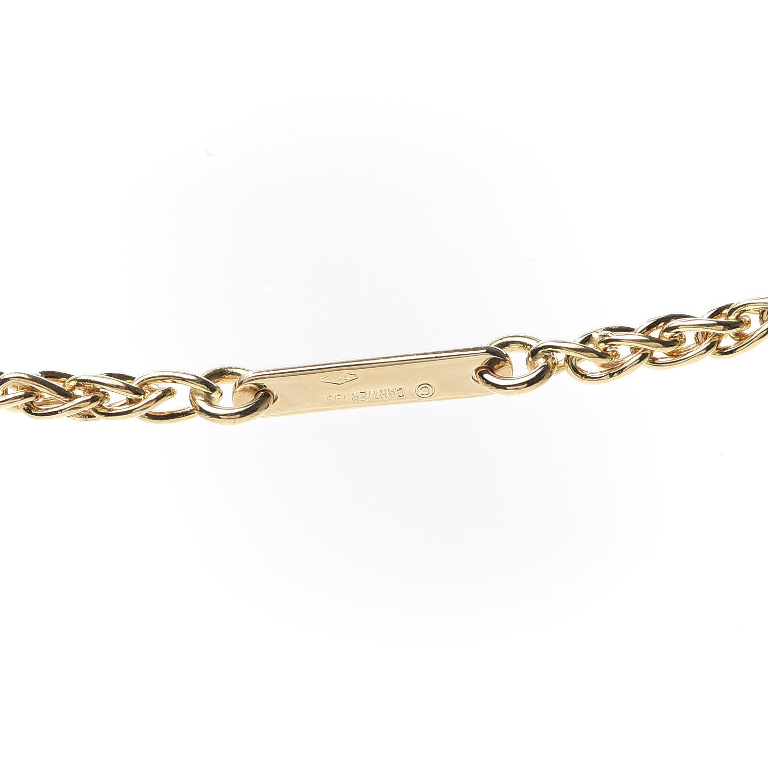 Cartier 18K Yellow Gold Wheat Chain Necklace 5 of 7