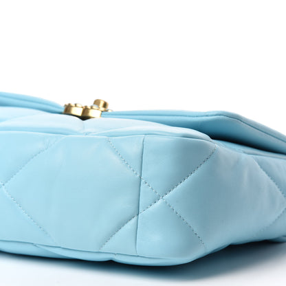 Chanel Shiny Lambskin Quilted Medium Chanel 19 Flap Light Blue 7 of 11