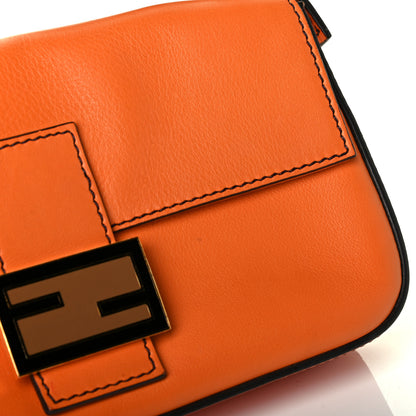 Fendi Vitello Flamingo Enamel Interchangeable Strap Baguette Orange Black Tobacco 7 of 7
