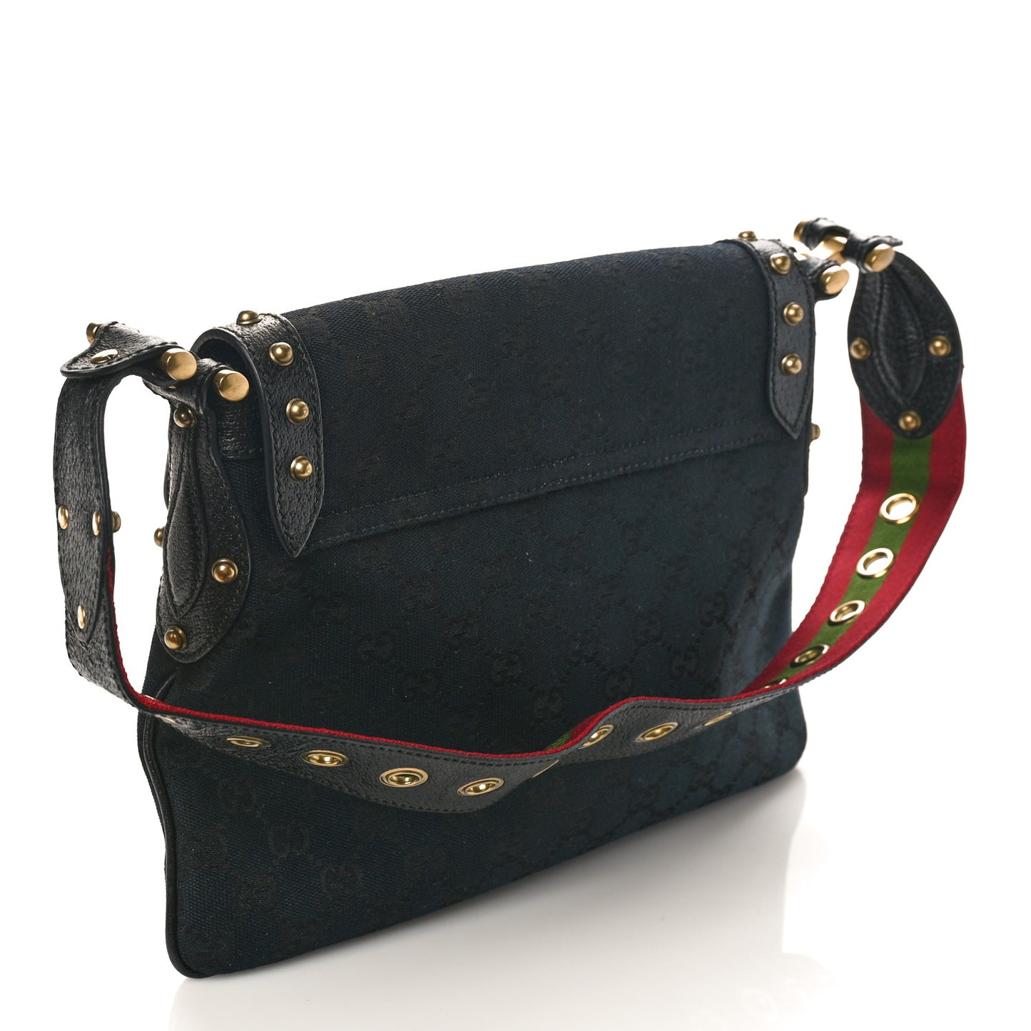 Monogram Studded Pelham Runway Flap Bag Black