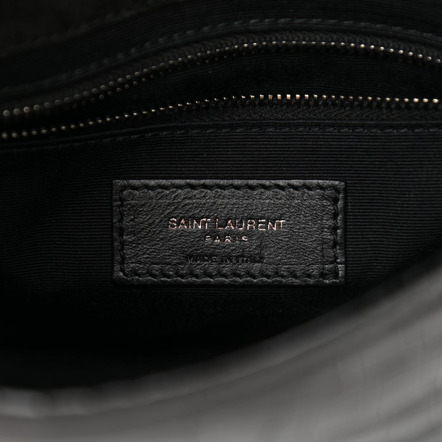 Crocodile Embossed Lambskin Matelasse Monogram Niki Chain Wallet Black