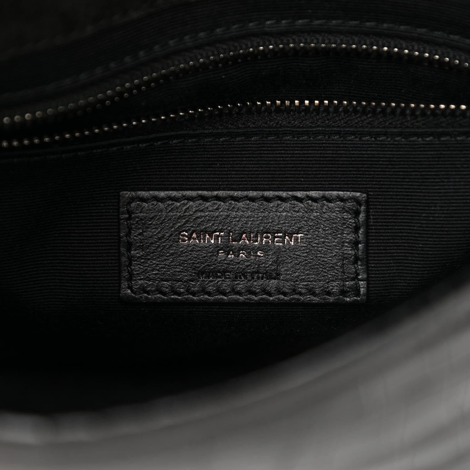 Saint Laurent Crocodile Embossed Lambskin Matelasse Monogram Niki Chain Wallet Black 6 of 8