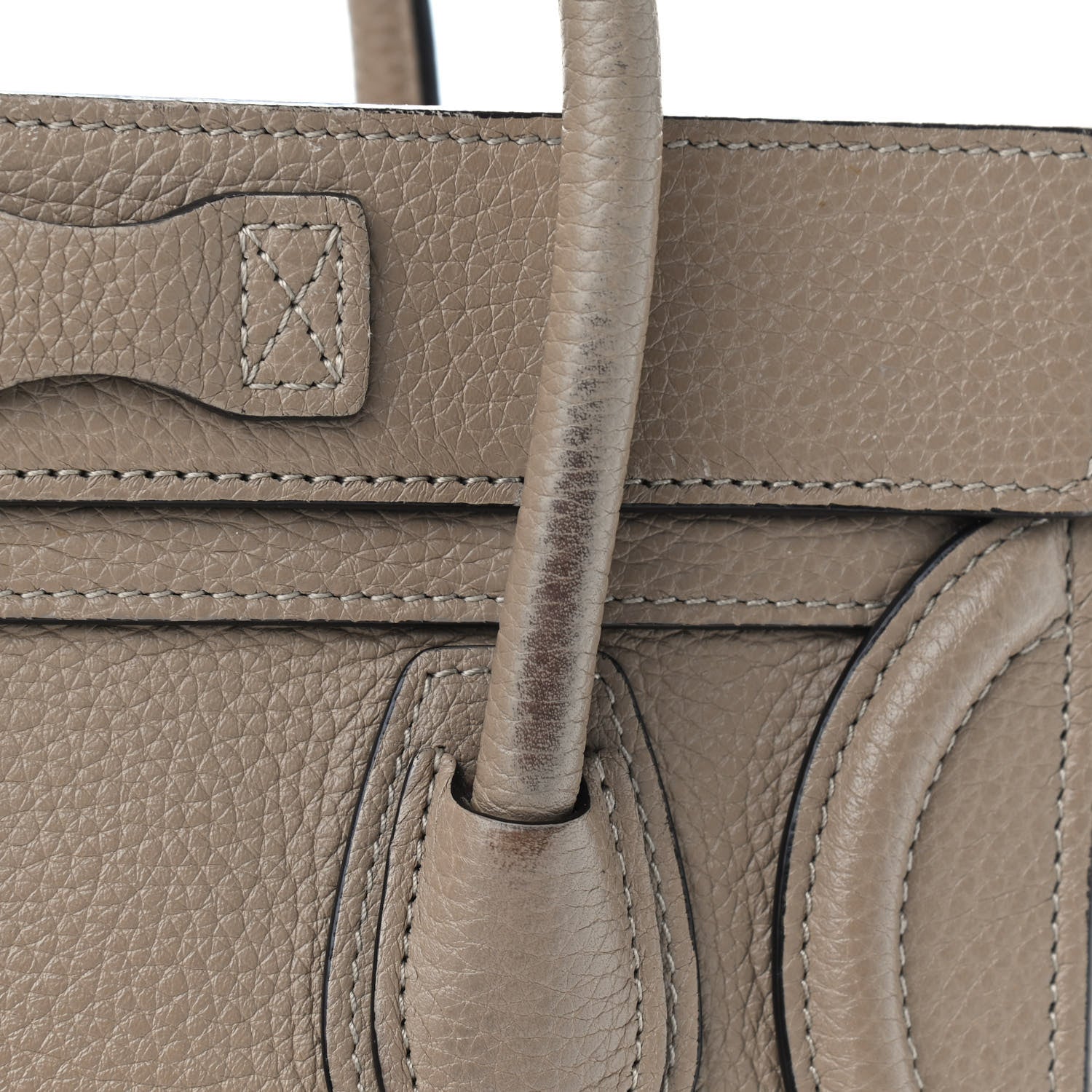Celine Drummed Calfskin Nano Luggage Dune 16 of 16
