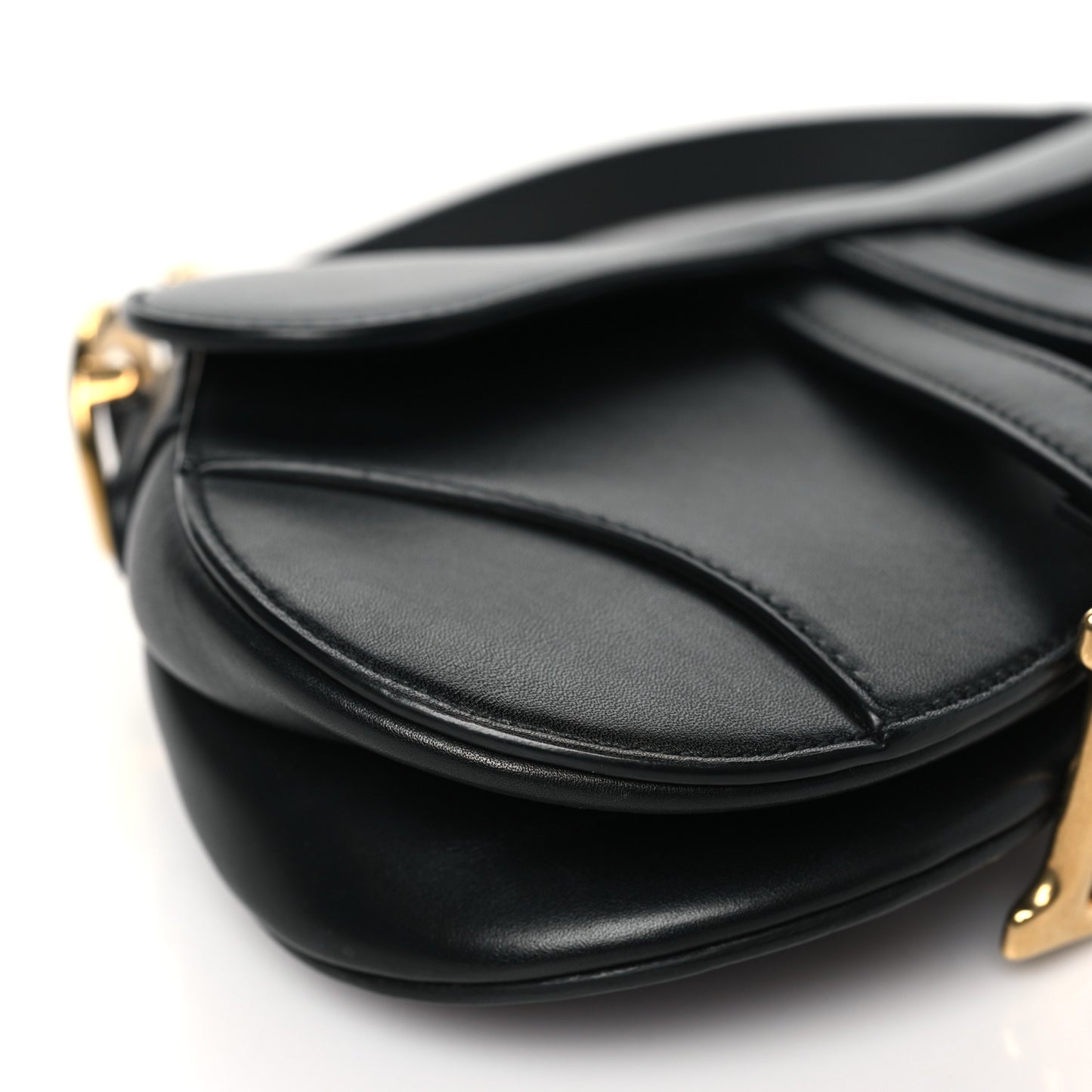 Calfskin Mini Saddle Bag Black