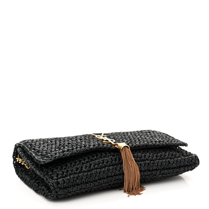 Saint Laurent Raffia Monogram Tassel Kate 99 Black 4 of 12