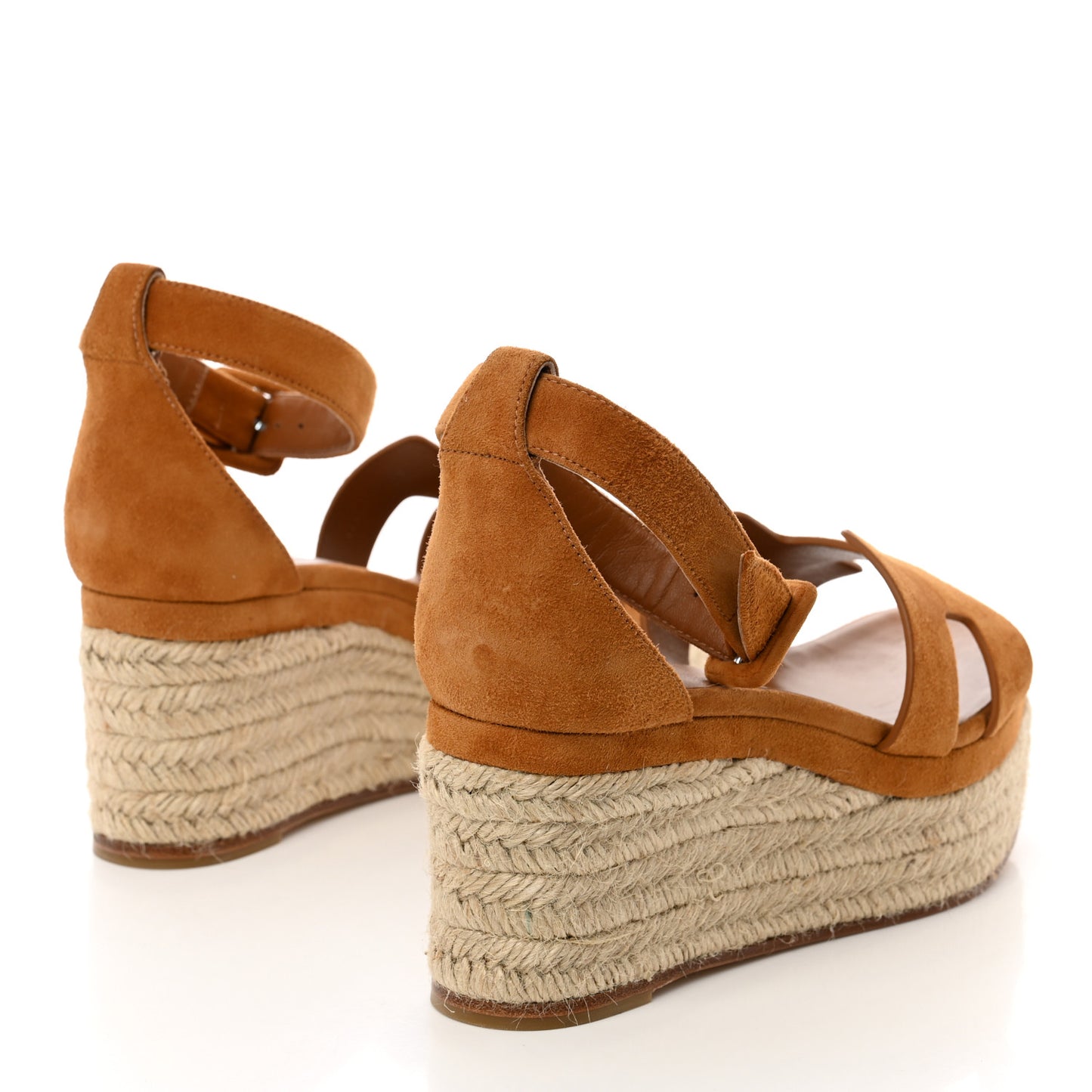 Suede Elda Espadrille Wedge Sandals 38 Naturel