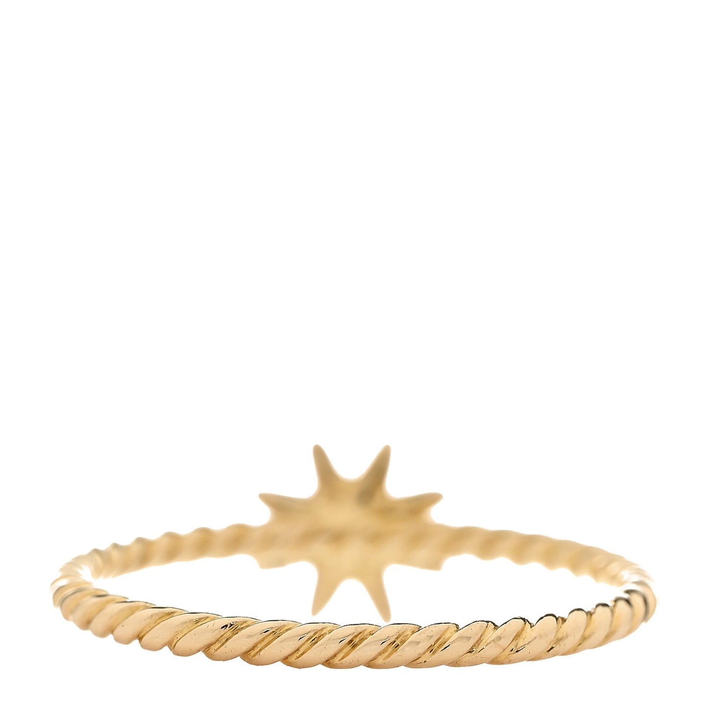 18K Yellow Gold Diamond 2mm Starburst Ring 57 8