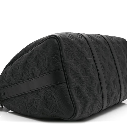 Louis Vuitton Monogram Taurillon Keepall Bandouliere 35 Black 8 of 9