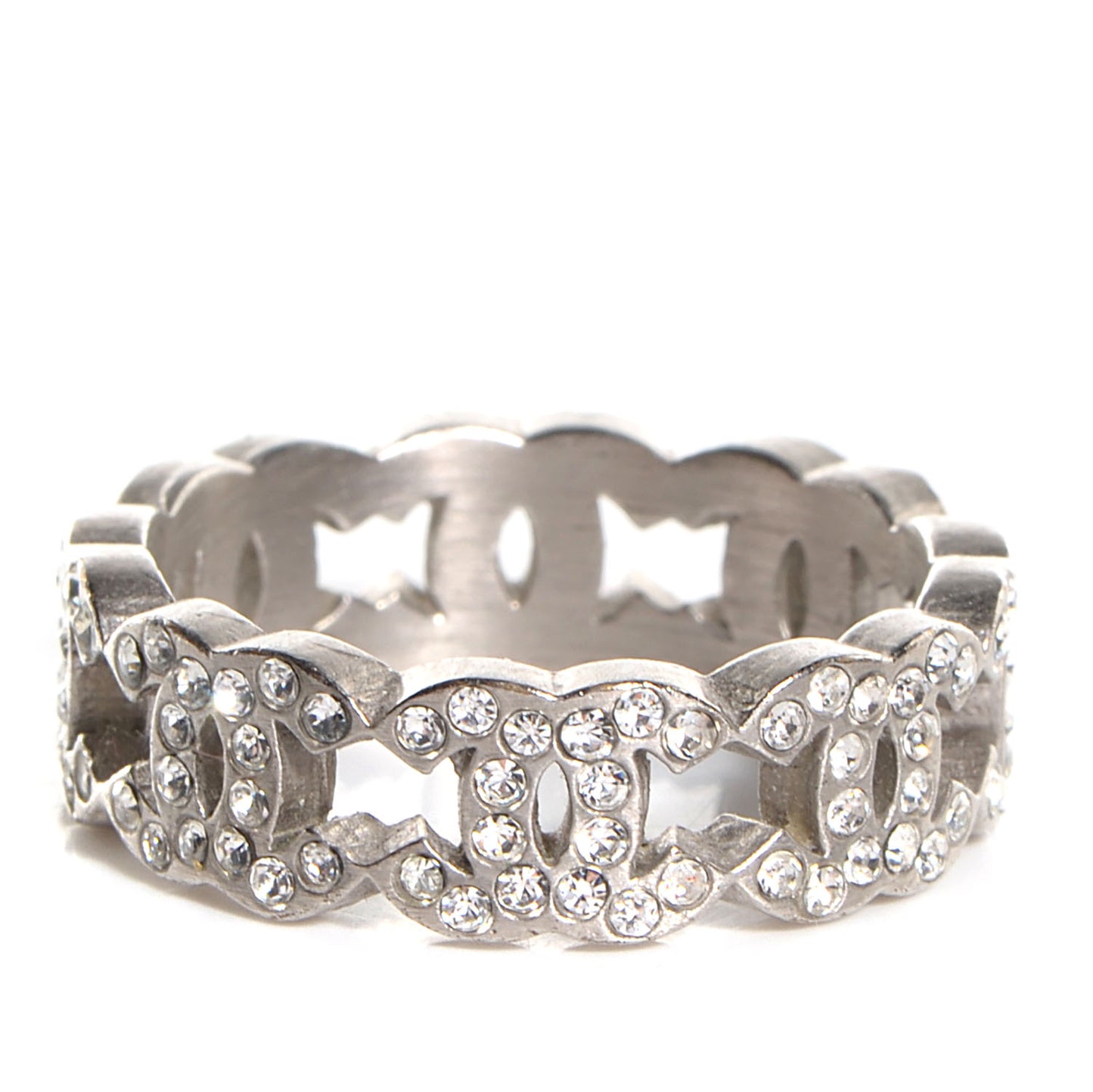 Crystal CC Ring 6.5 Silver