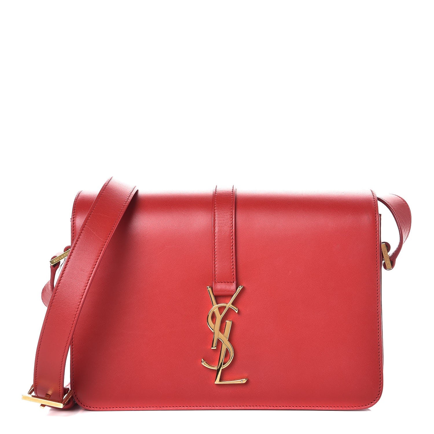 Saint Laurent Smooth Calfskin Medium Classic Monogram Universite Bag Red 1 of 6