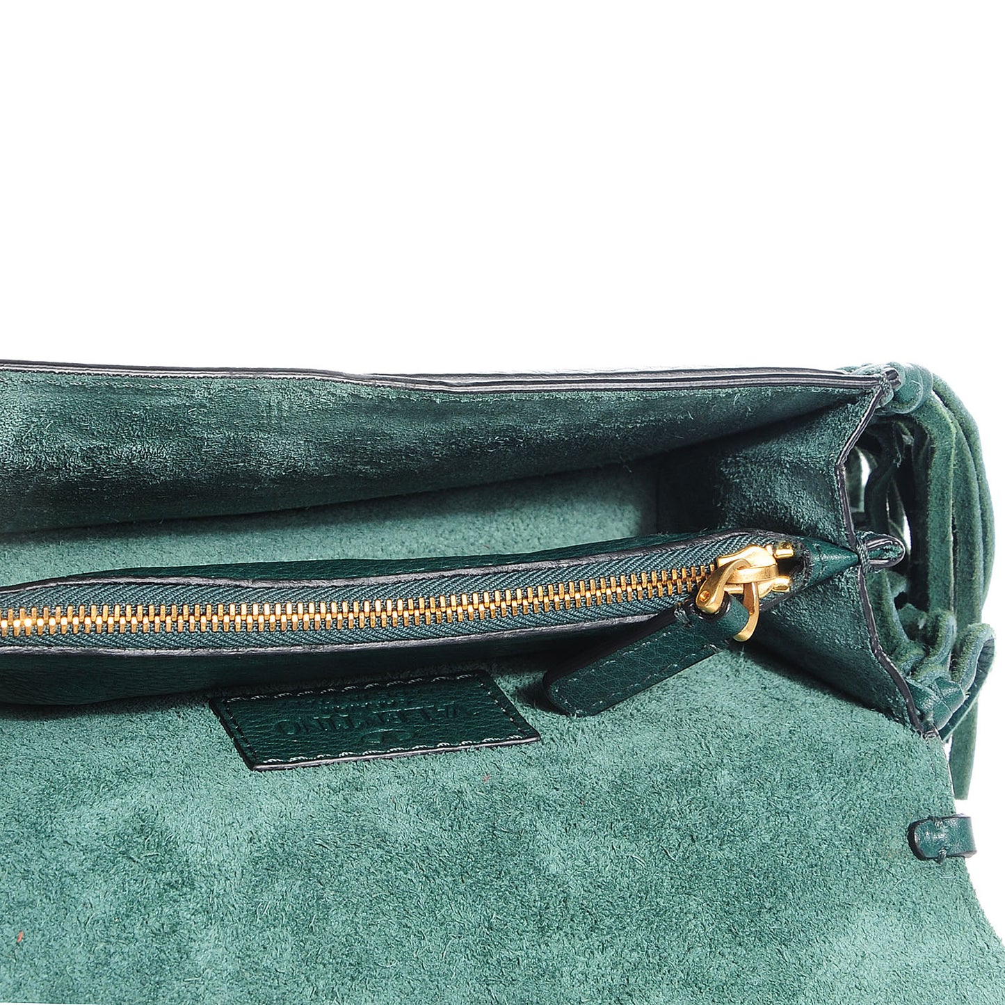 Grained Calfskin Mini C Rockee Scarab Fringe Shoulder Bag Light Emerald
