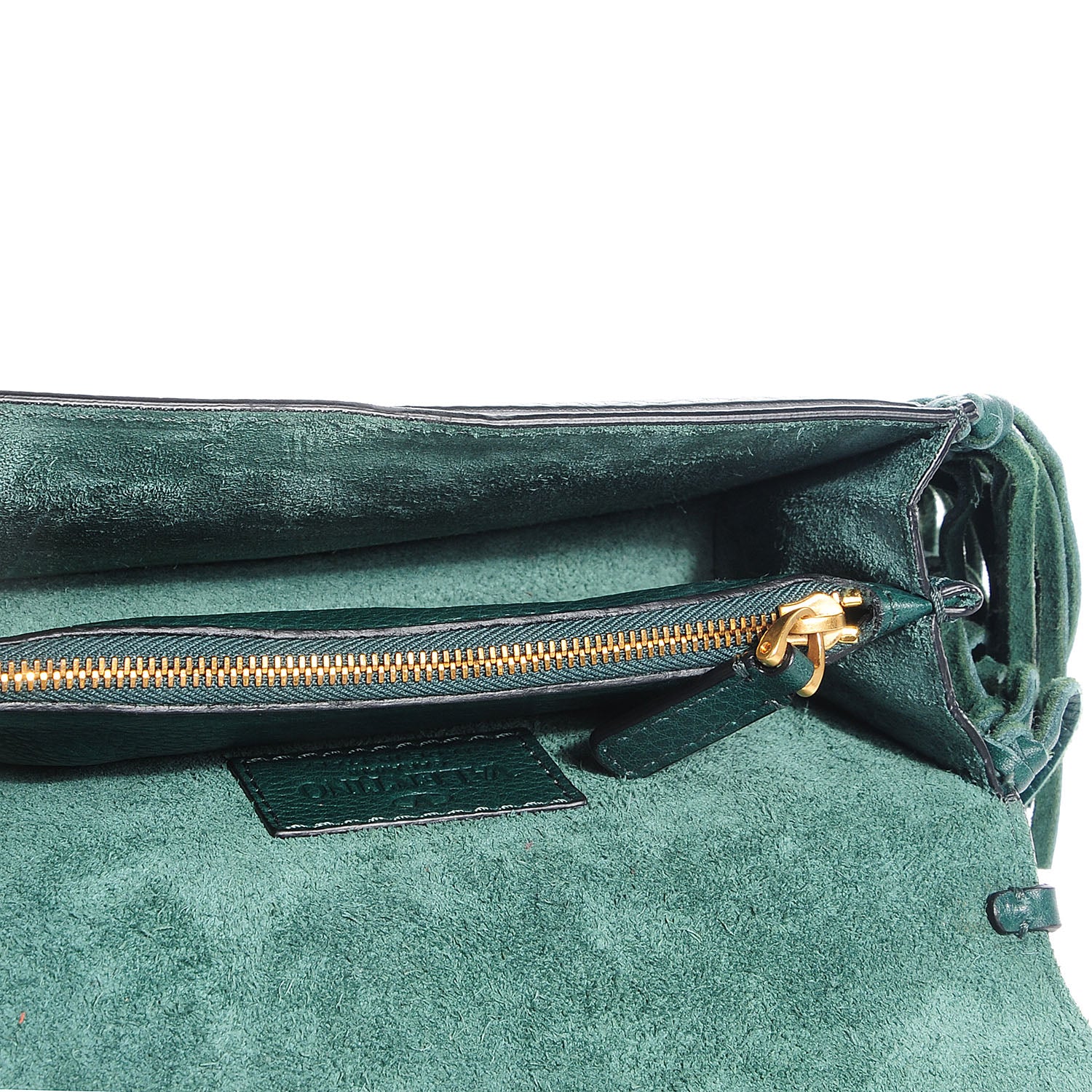 Valentino Garavani Grained Calfskin Mini C Rockee Scarab Fringe Shoulder Bag Light Emerald 9 of 9