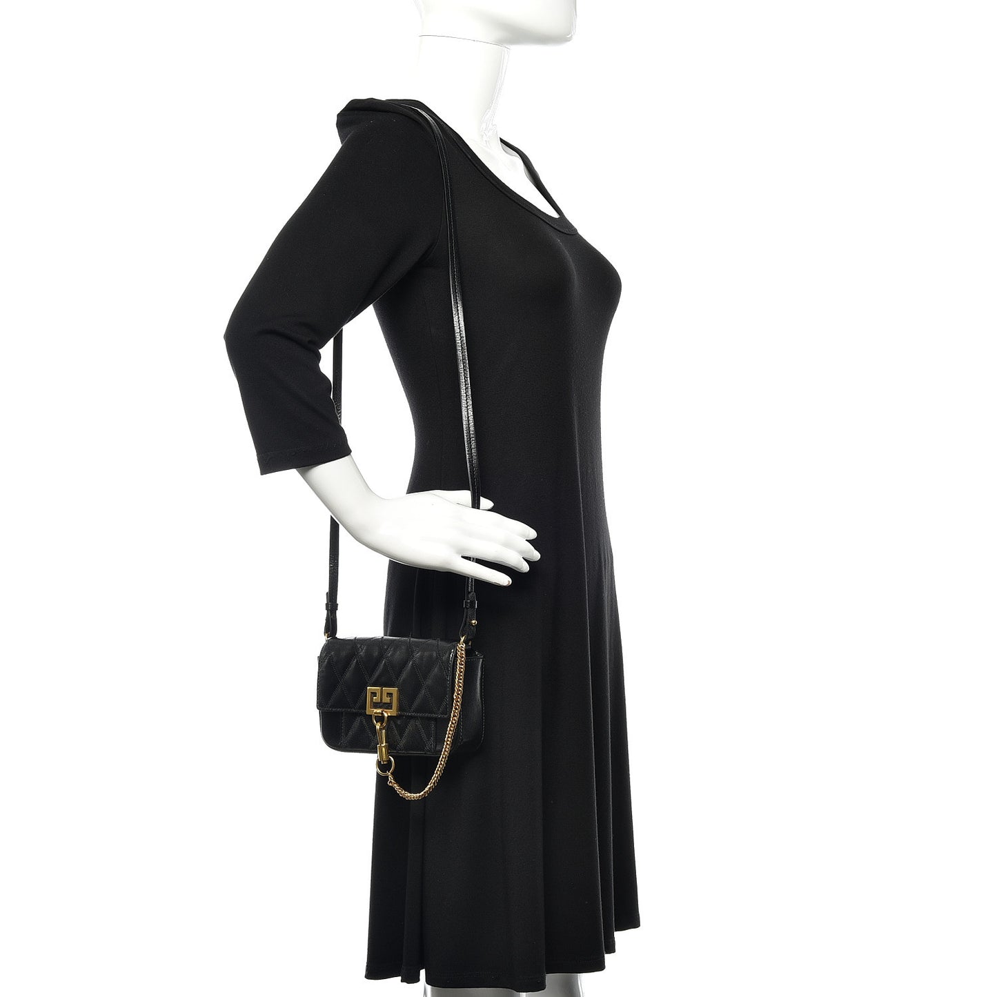 Goatskin Quilted GV3 Mini Pocket Convertible Bag Black