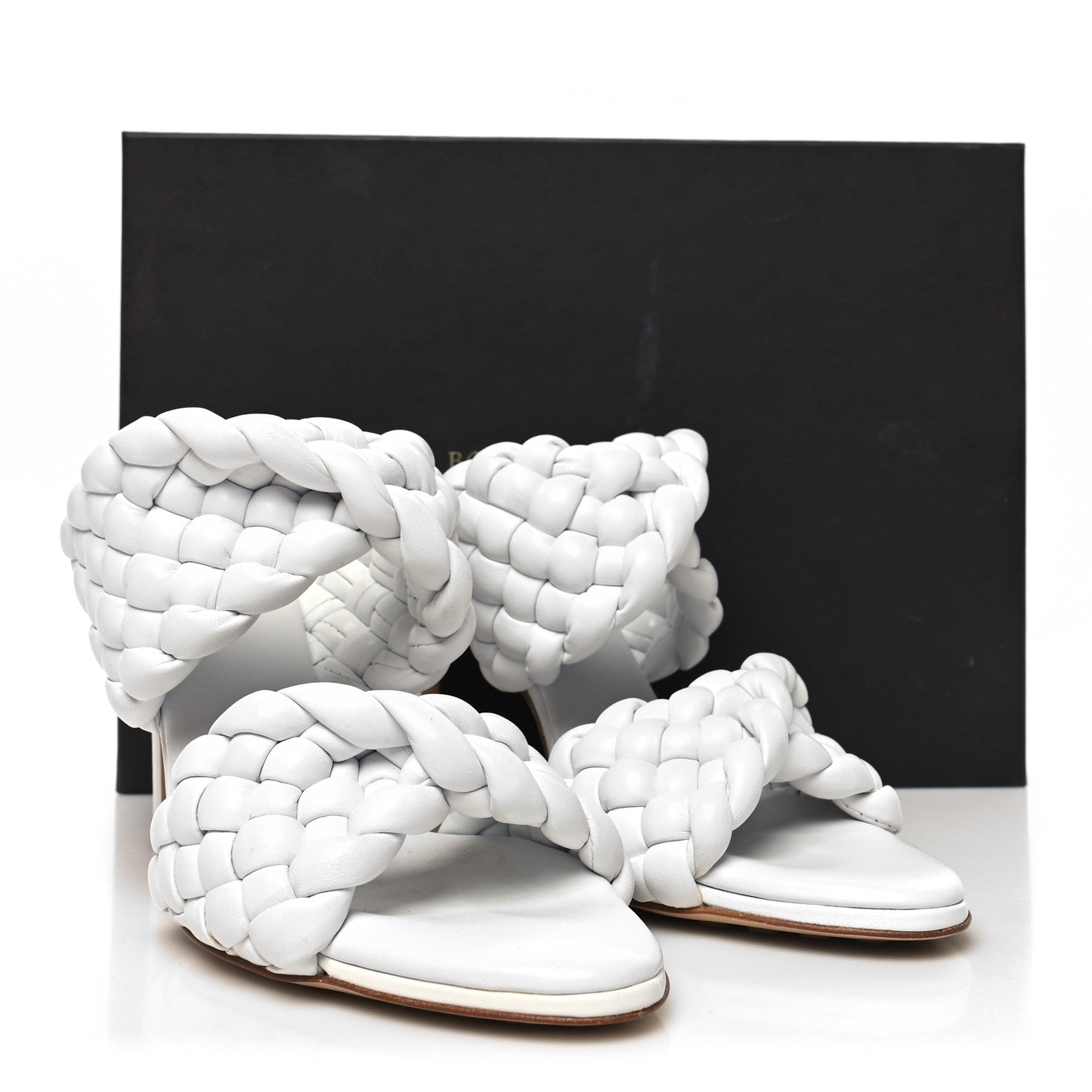 Bottega Veneta Nappa Twisted Padded Intrecciato Curve Slide Sandals 37.5 Optic White 10 of 10