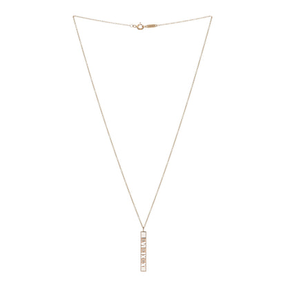 Tiffany 18K Rose Gold Diamond Atlas Bar Pendant Necklace 2 of 4