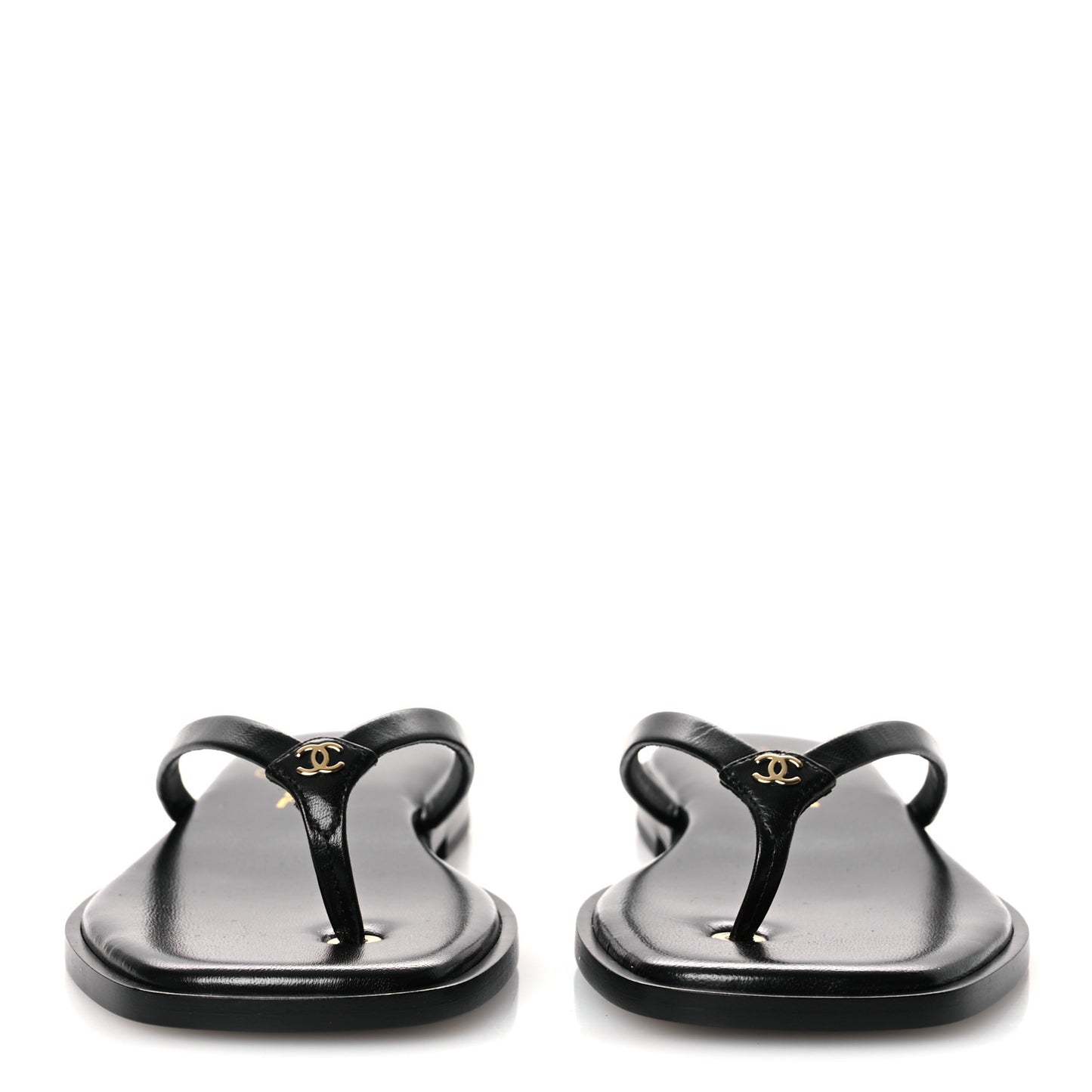 Goatskin CC Times Square Thong Sandals 37 Black