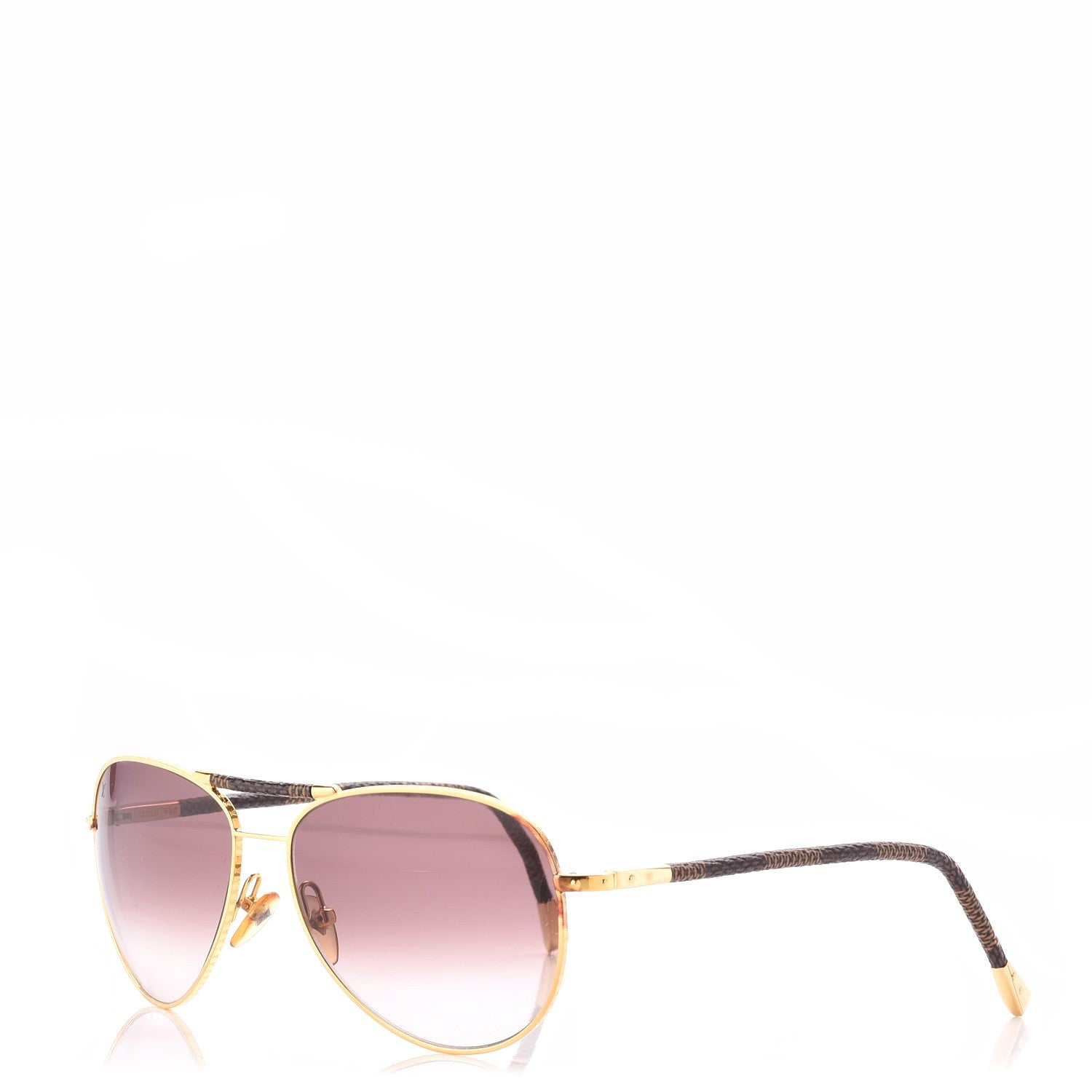 Louis Vuitton Damier Ebene Conspiration Pilote Sunglasses Z0202U Gold 1 of 8