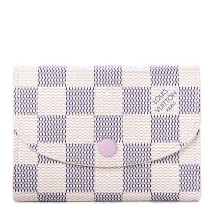 Louis Vuitton Damier Azur Rosalie Coin Purse Rose Ballerine 1 of 8
