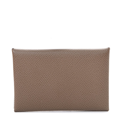 Hermes Epsom Calvi Card Case Etoupe 1 of 7