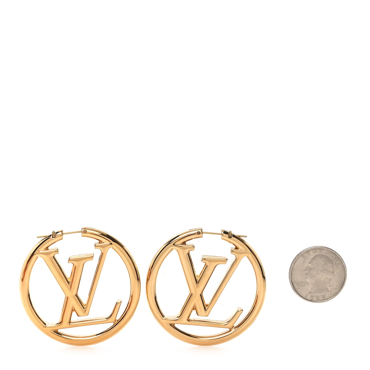 Metal Louise Hoop Earrings Gold