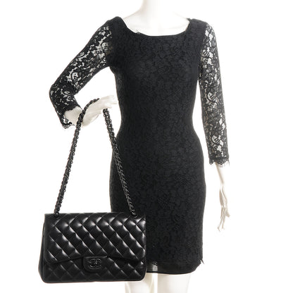 Chanel Lambskin Quilted Jumbo Double Flap So Black 2 of 7