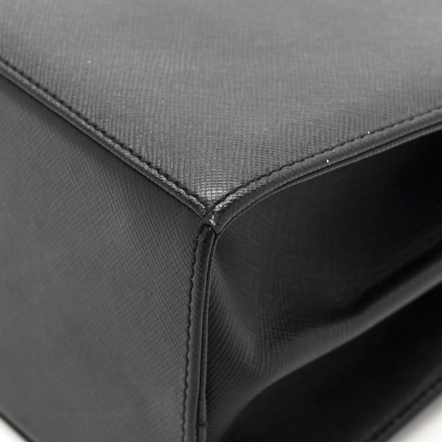 Hammered Calfskin Small Iconic Top Handle Bag Black