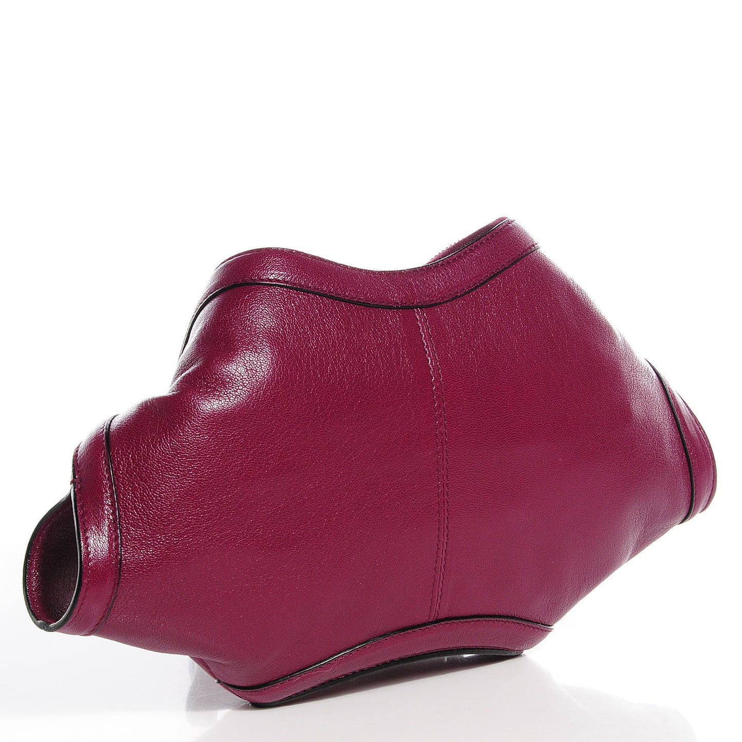 Leather De Manta Clutch Prune