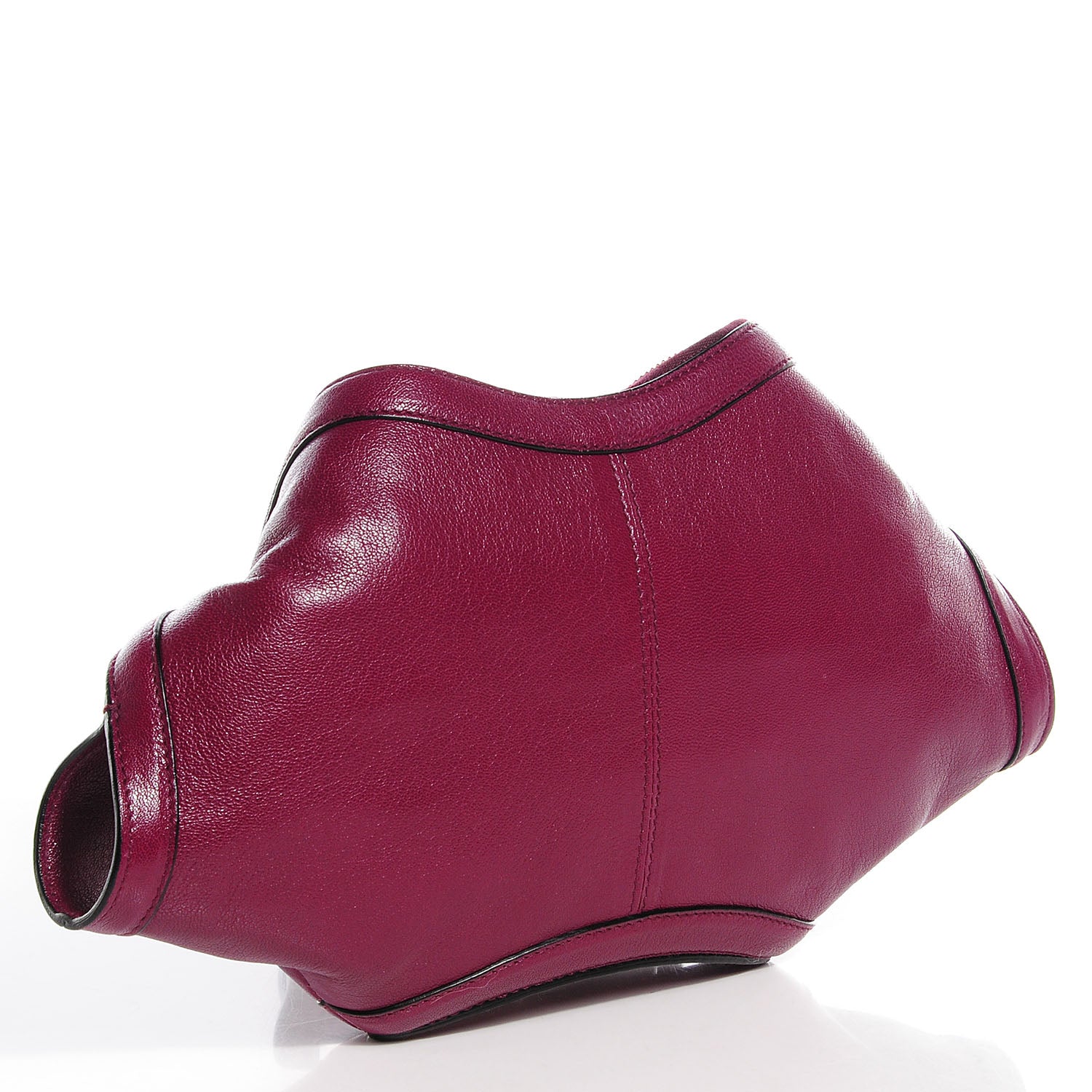 Alexander McQueen Leather De Manta Clutch Prune 3 of 8