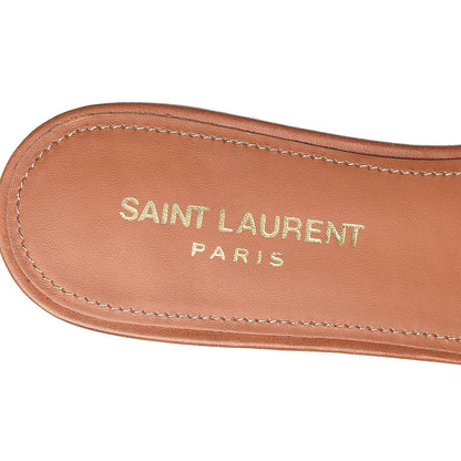 Saint Laurent Calfskin Tribute 05 Slide Sandals 38.5 Ambra 7 of 9