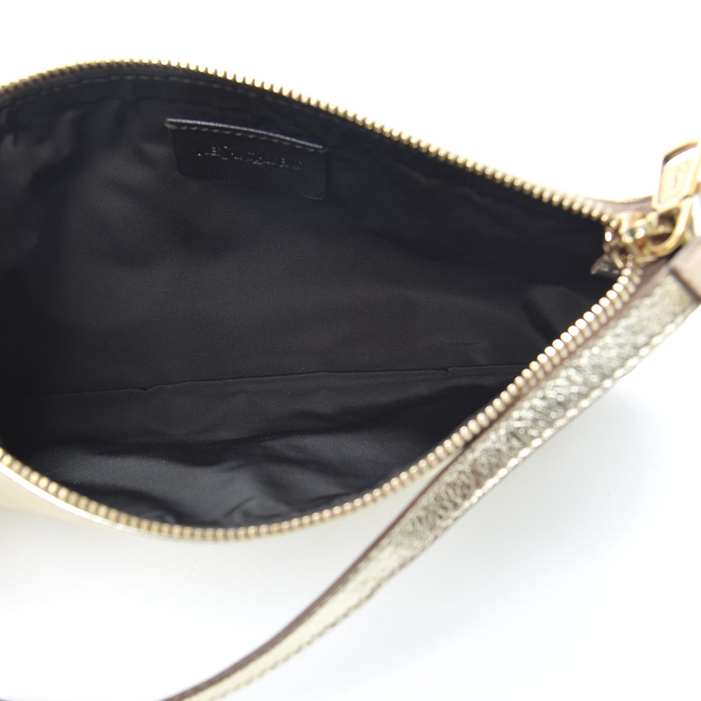 Metallic Calfskin Monogram Pouch Gold