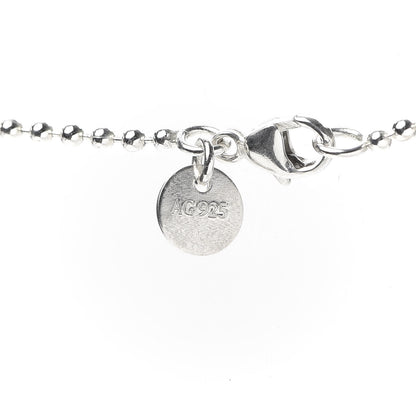 Tiffany Sterling Silver Square Tag Bead Pendant Necklace 4 of 5