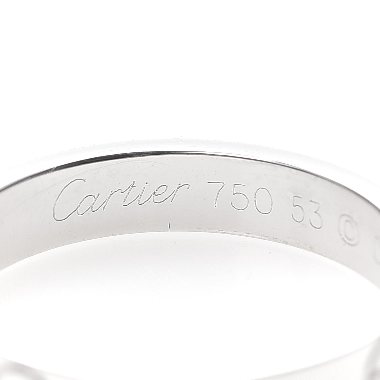 18K White Gold 3.5mm LOVE Wedding Band Ring 53 6.5