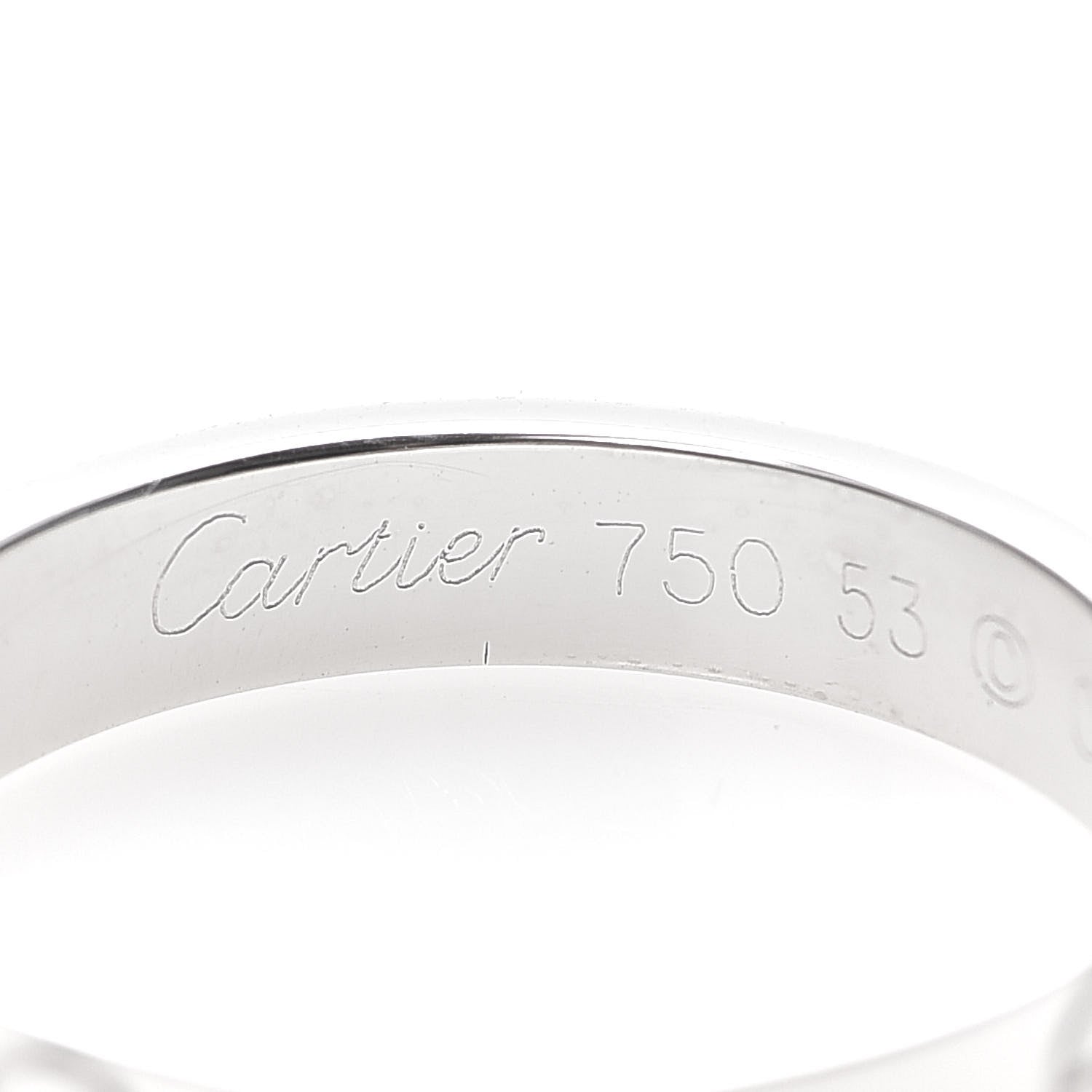 Cartier 18K White Gold 3.5mm LOVE Wedding Band Ring 53 6.5 1 of 2