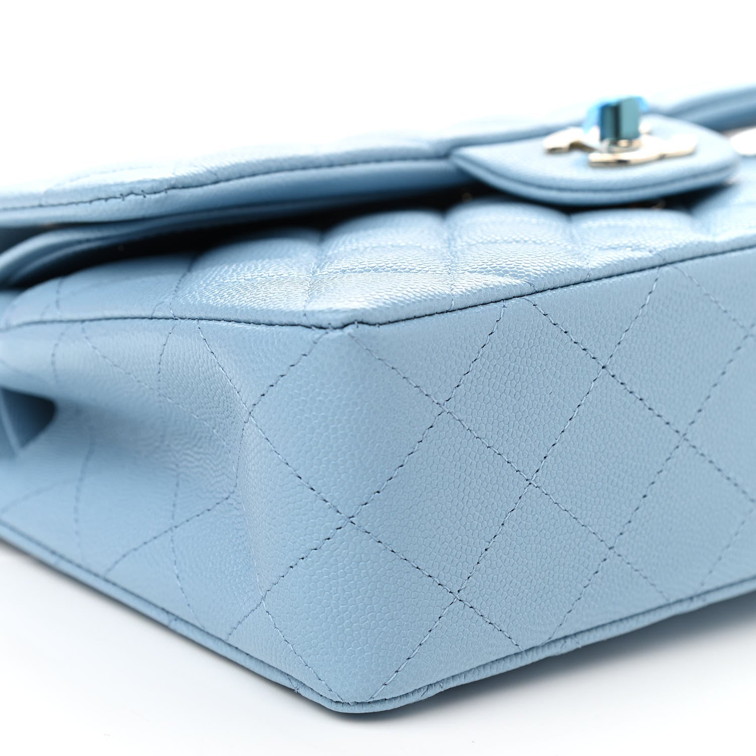 Chanel Caviar Quilted Small Double Flap Blue 8 of 10