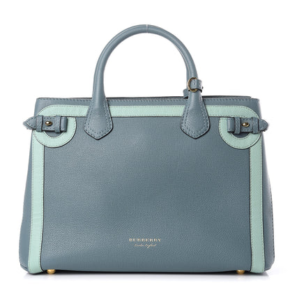 Burberry Calfskin Medium Bi-Color Banner Tote Celadon Blue Turquoise 1 of 9