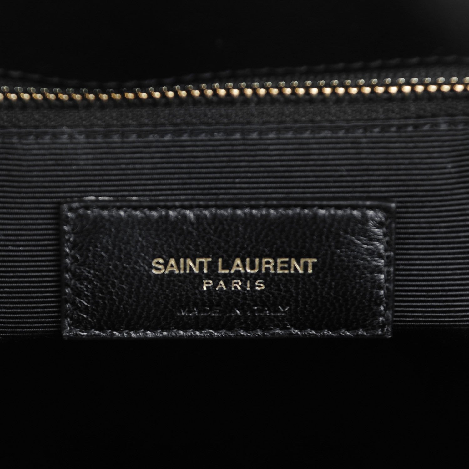 Saint Laurent Grain De Poudre Matelasse Chevron Monogram Shopping Bag Black 7 of 7