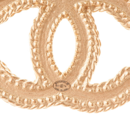 Chanel CC Drop Earrings Matte Gold 3 of 4