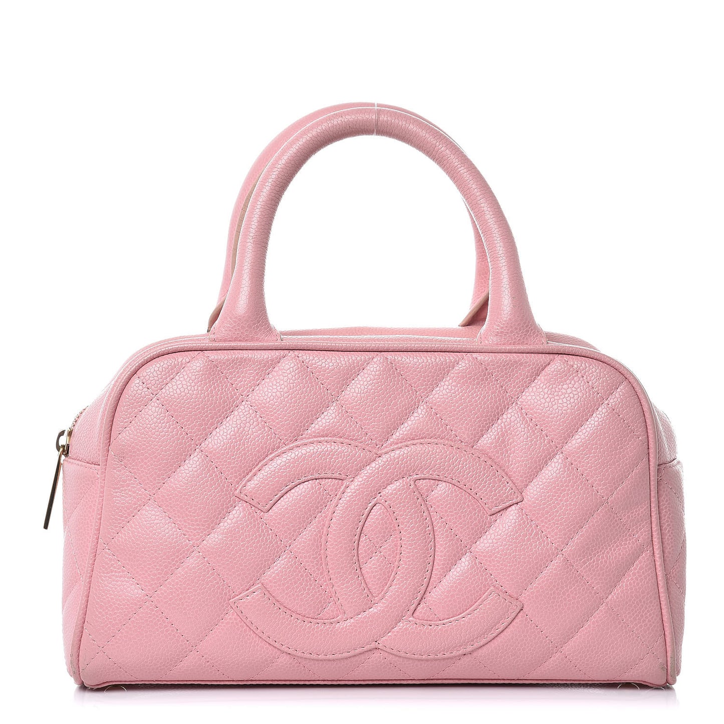 Caviar Quilted Small Bowler Pink