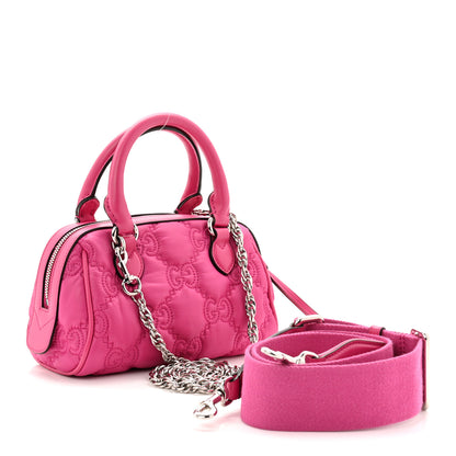 Gucci Nylon Calfskin Enamel GG Matelasse Mini Bowler Bag Lovely 3 of 10