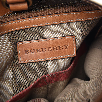 Burberry Canvas Mega Check Medium Ashby Hobo Saddle Brown 6 of 12