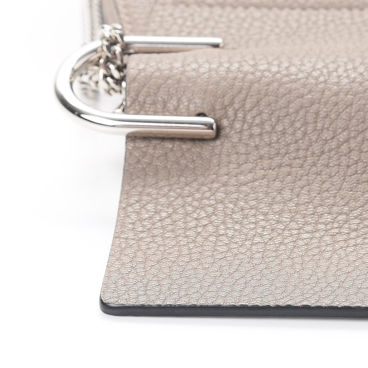Grained Lambskin Drew Shoulder Bag Motty Grey