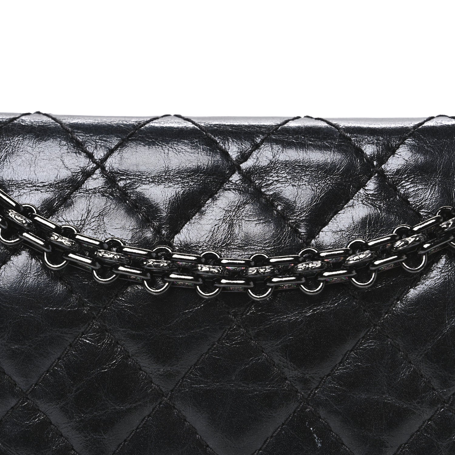 Chanel Aged Calfskin Quilted 2.55 Reissue Mini Flap So Black So Black 8 of 11