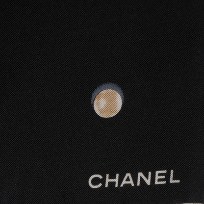 Chanel Silk Pearl CC Square Scarf Black 3 of 5