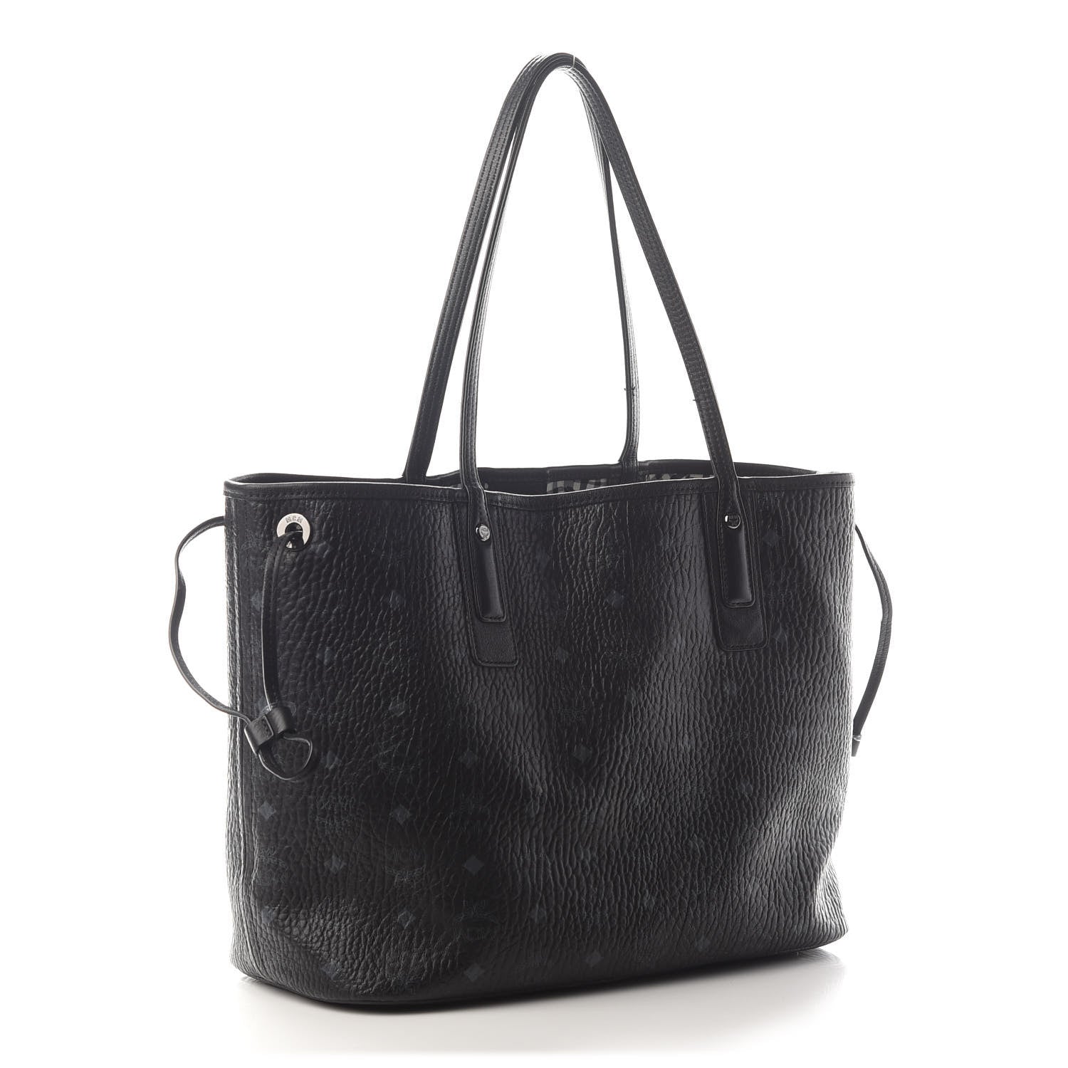 MCM Visetos Medium Liz Reversible Shopper Tote Black 4 of 17