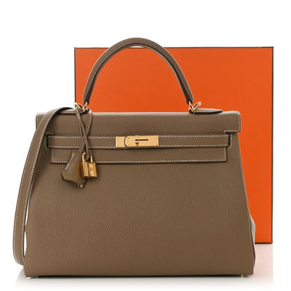 Hermes Togo Kelly Retourne 32 Etoupe 15 of 15